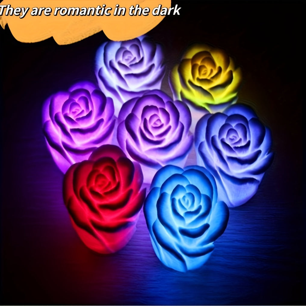 5pcs LED Rose Night Light Holiday Party Light Rose Wedding Light