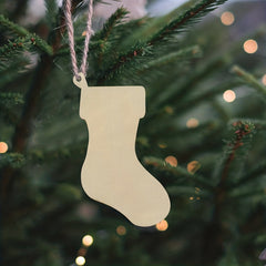 10pcs Wooden Christmas Stockings DIY Ornaments with Rope
