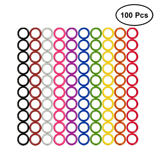 100pcs Colorful Ring Stitch Markers for Knitting and Crochet