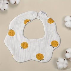 Baby Saliva Bib Small Orange Print