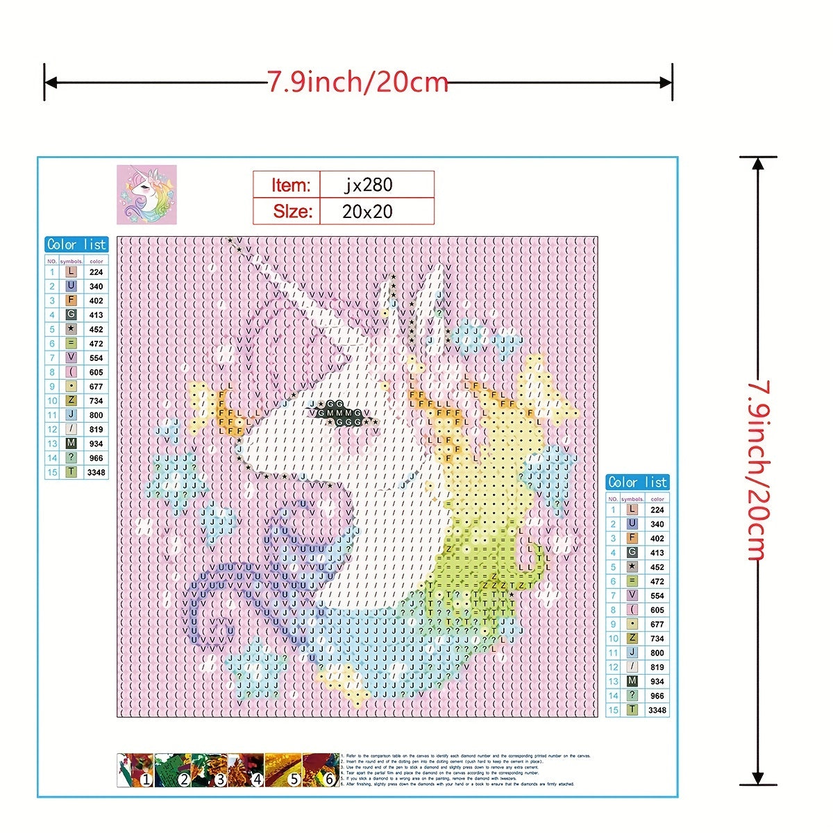 Diamond Painting Cartoon Animal Home Decor 20x20cm