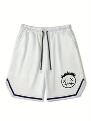 Men's Streetwear Shorts Grimace Graphic Drawstring Stretchy Short Pants