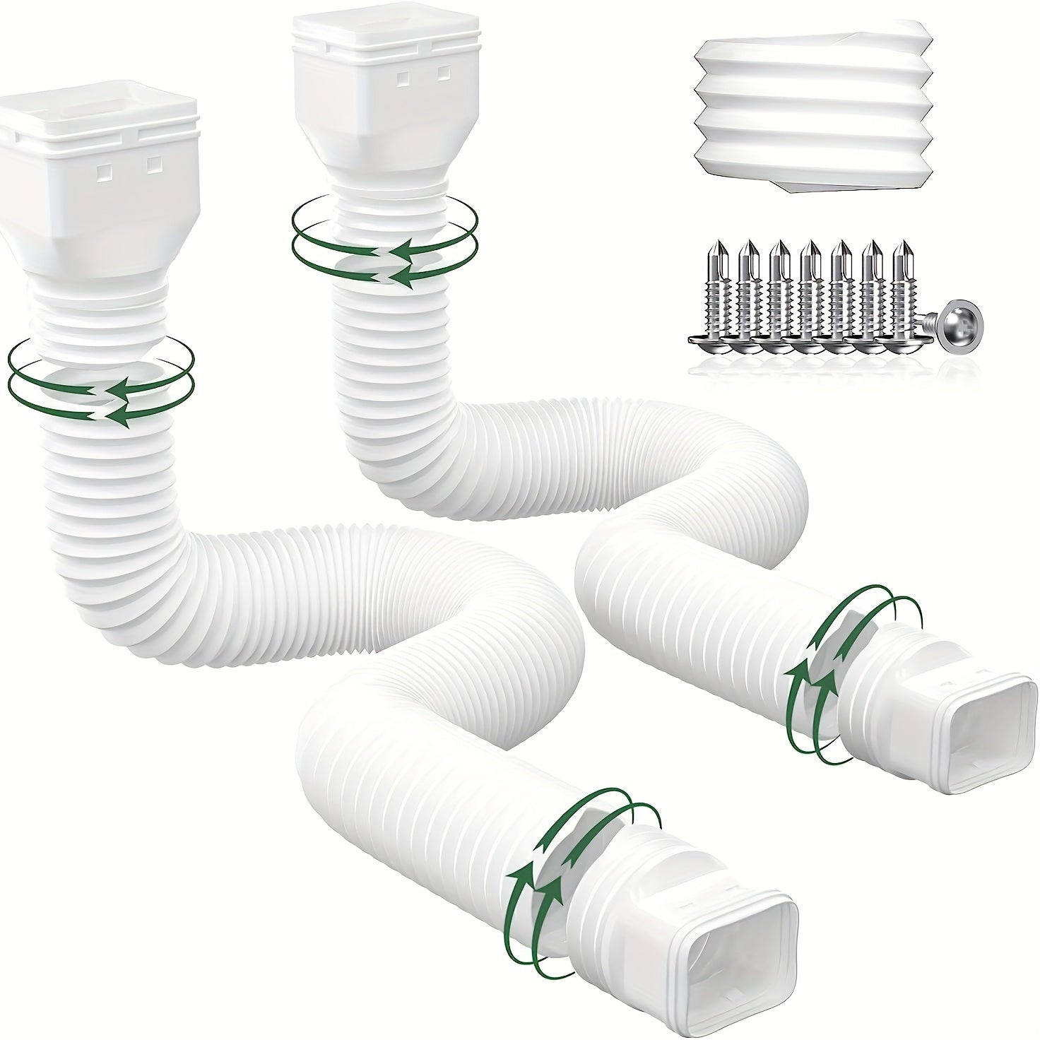 Flexible Rain Downspout Extender Set 20-149 with Screws