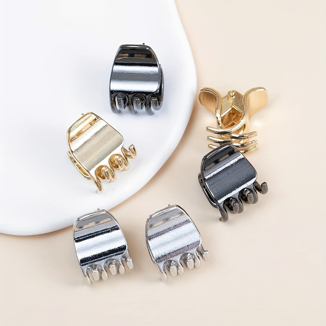 Mini Metallic Hair Claw Style Hair Claw For Side Hair Bang Braids