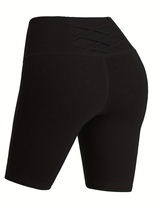 Women's Skinny Yoga Fitness High Waist Biker Shorts