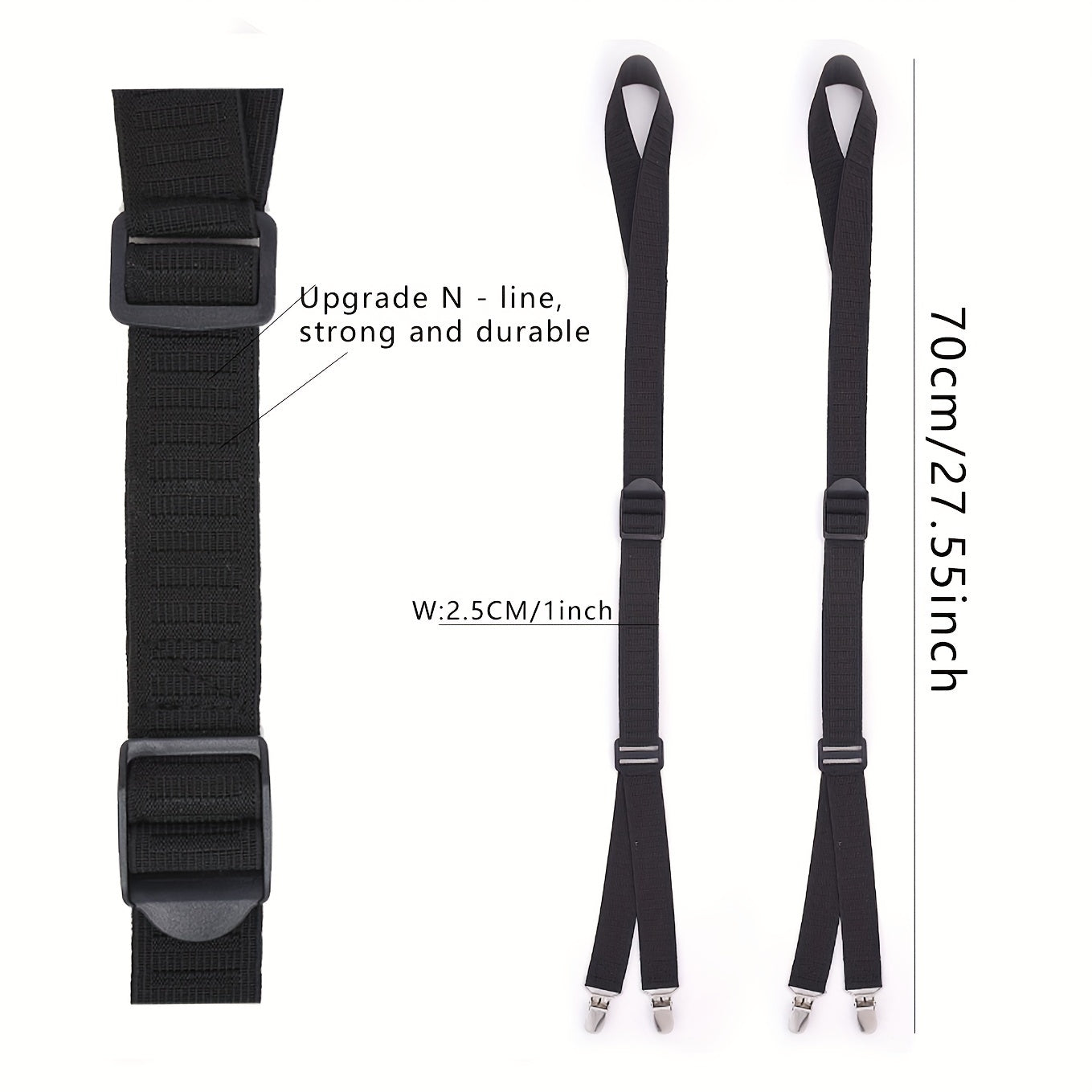 Adjustable Shirt Stays Military Elastic Garter Straps