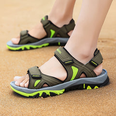 Men's Non Slip Hook And Loop Sandals Durable Quick Dry Closed Toe Beach Shoes