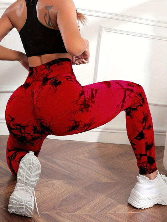 Tie Dye High Waist Butt Lifting Yoga Leggings Workout Pants