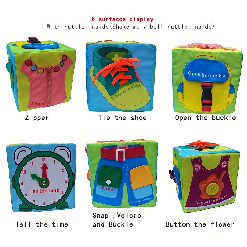 Baby Activity Cube Soft Toy - 6 Puzzle Cube Toys Fine Cloth Gift