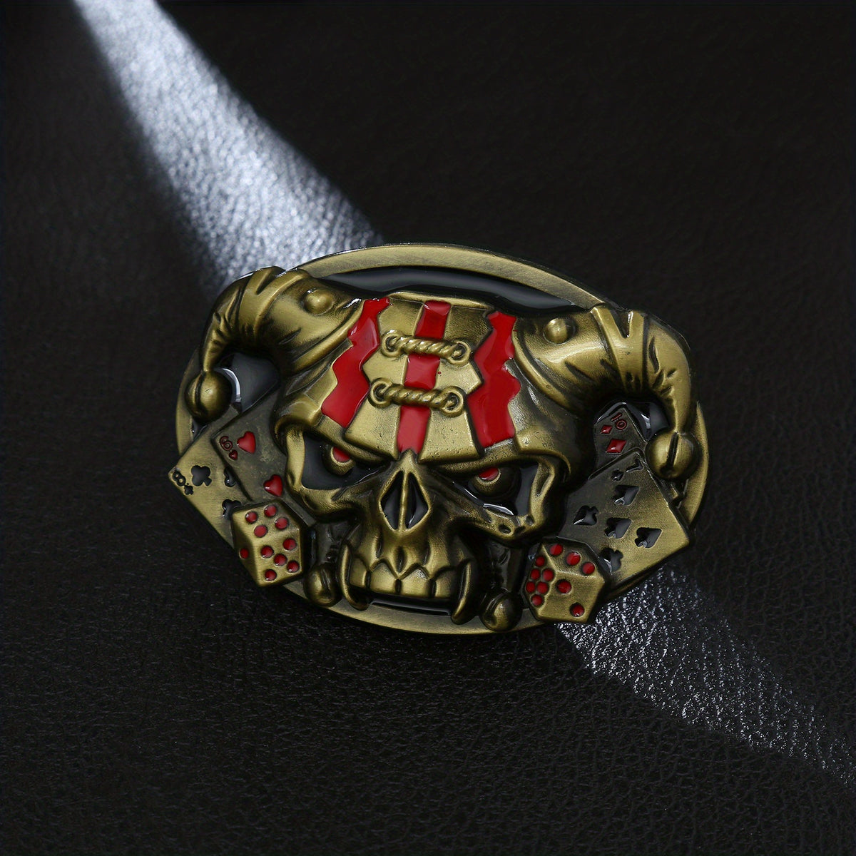 Men's Novelty Skull Belt Buckle for 3.5in Wide Belts