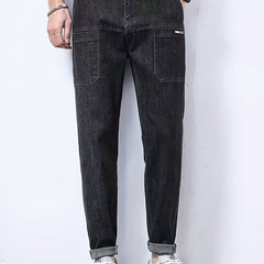 Men's Casual Denim Harem Pants with Pockets