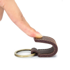 Leather Keychain Case with Secure Buckle - Ideal Gift