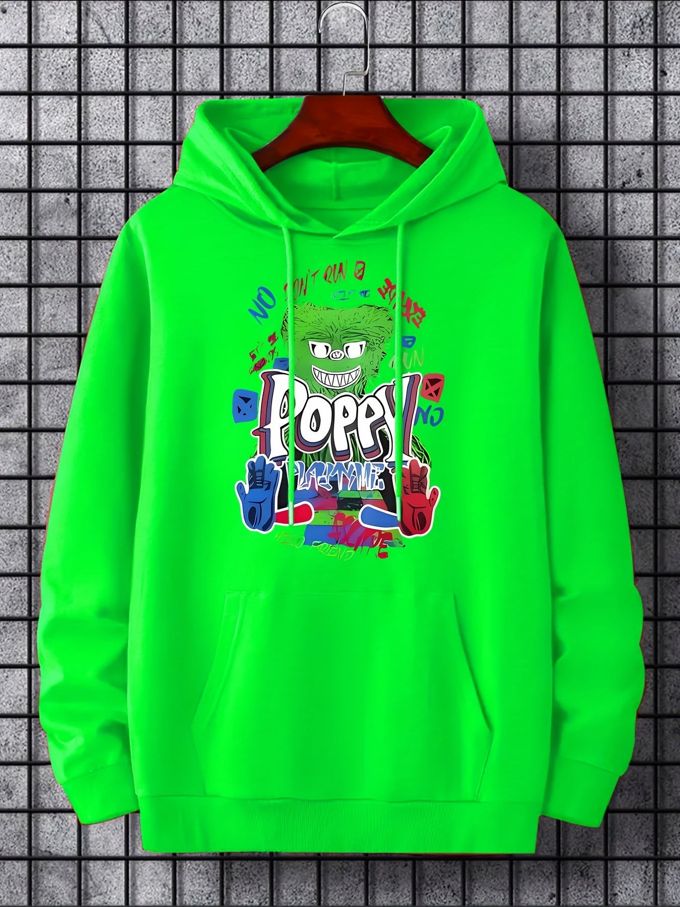Vintage Graphic Print Hoodie Men's Pullover Hooded Sweatshirt