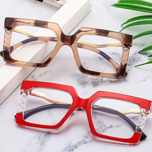 Large Frame Light Blocking Glasses Metal Eyeglasses Frame Square Spectacles