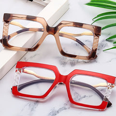 Large Frame Light Blocking Glasses Metal Eyeglasses Frame Square Spectacles