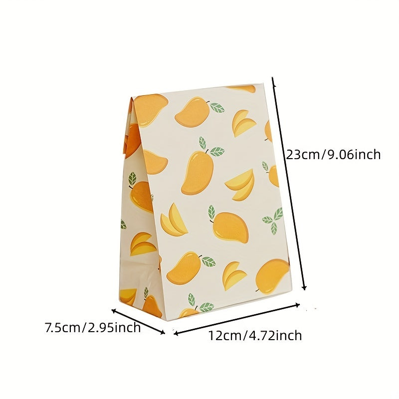 Gift Wrapping Bag Floral Design with Mango and Cherry Pattern