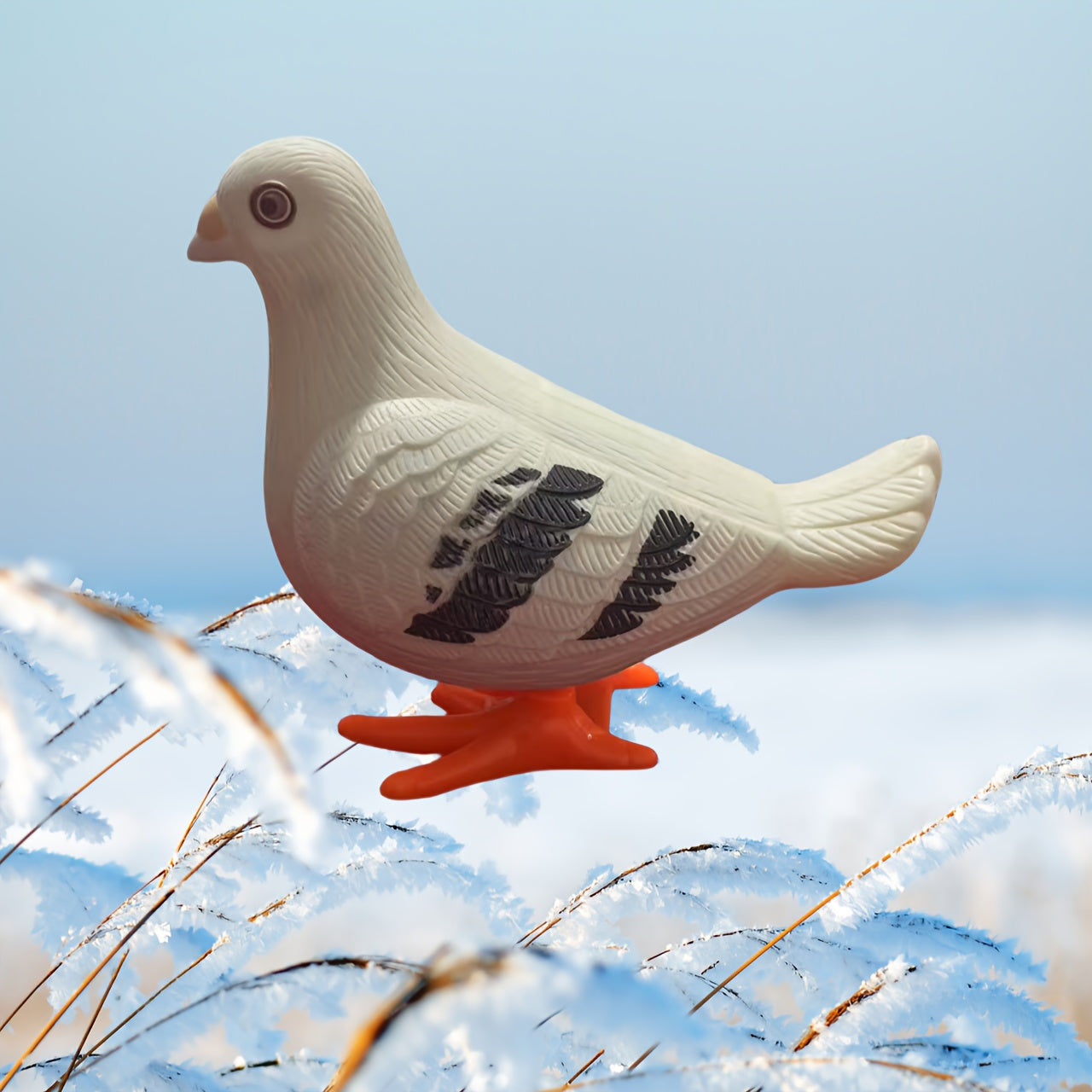 Colorful Pigeon Playthings in Durable Plastic Ideal Gift with Red Base