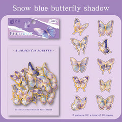 20pcs Butterfly Stickers Self Adhesive Golden Foil for Journals Laptop