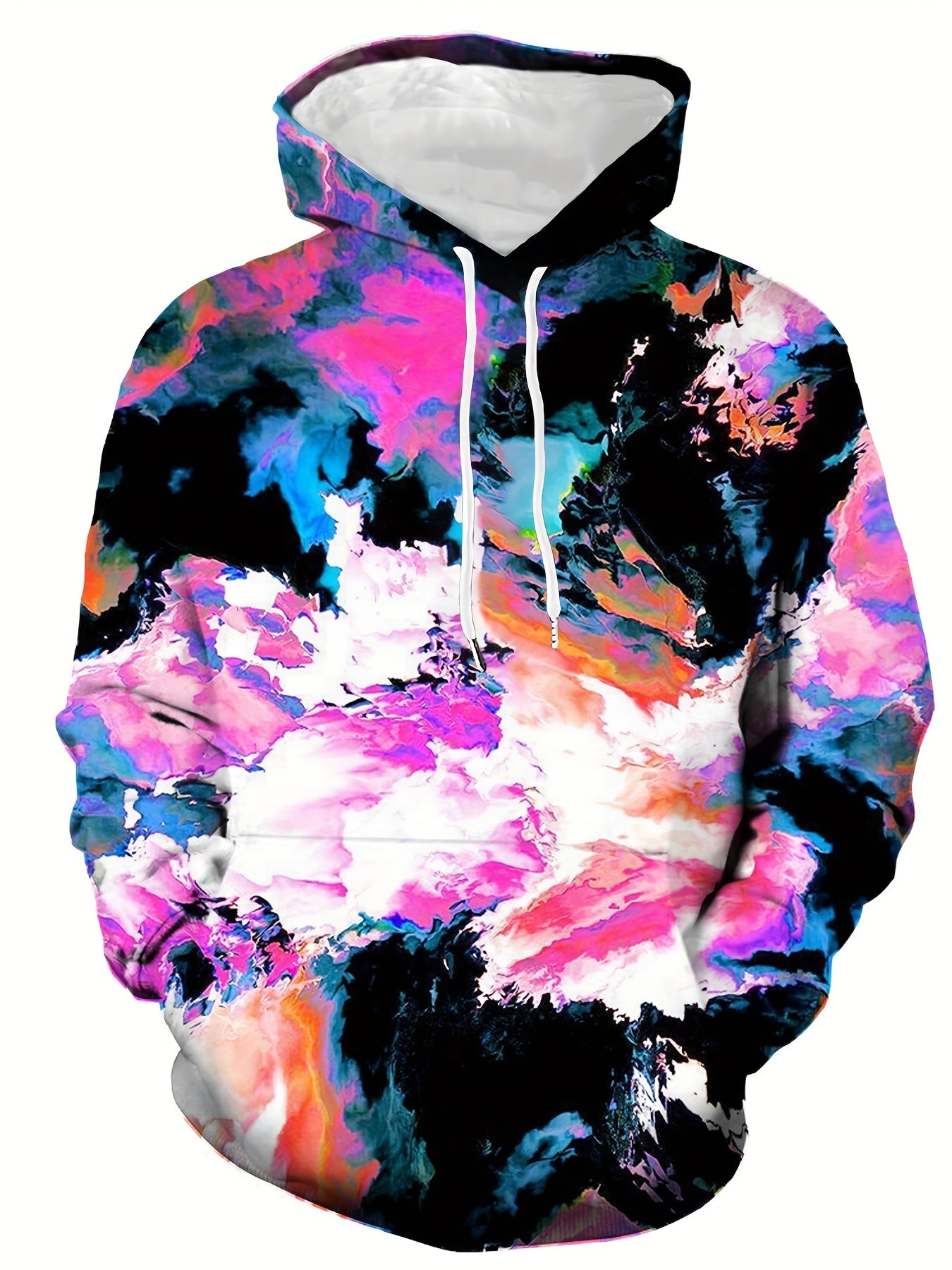 Colorful Flame 3d Print Hoodies For Men Graphic Hoodie With Kangaroo Pocket