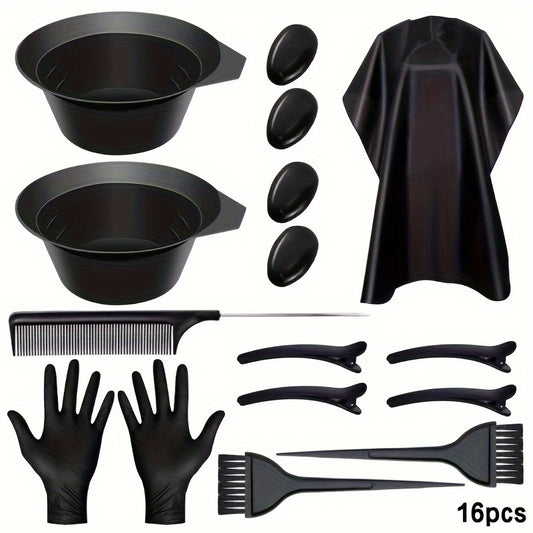 Hair Coloring Kit with Mixing Bowl and Salon Accessories