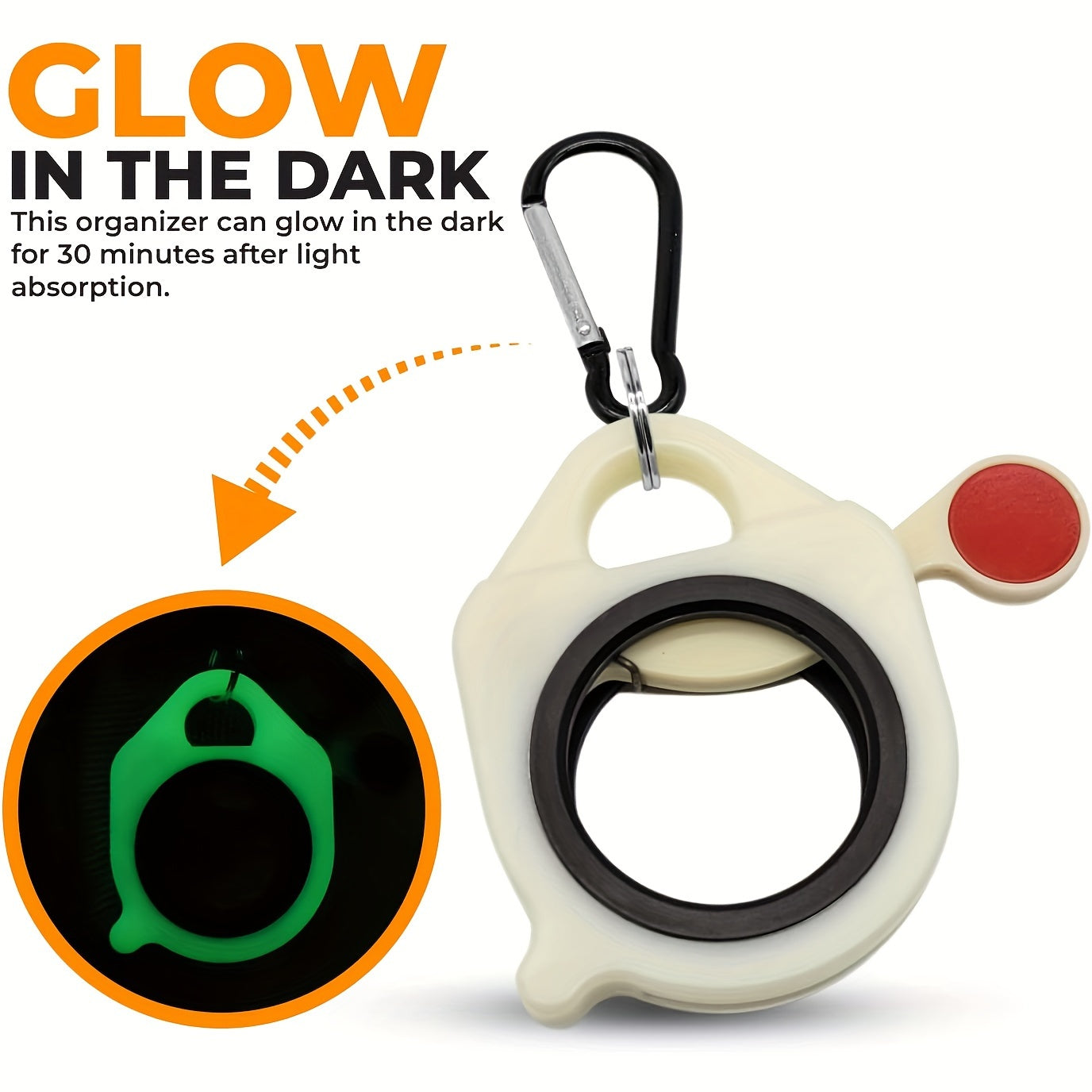 2pcs Zip Tie Organizer - Glow In The Dark - Reusable Cable Tie Holder