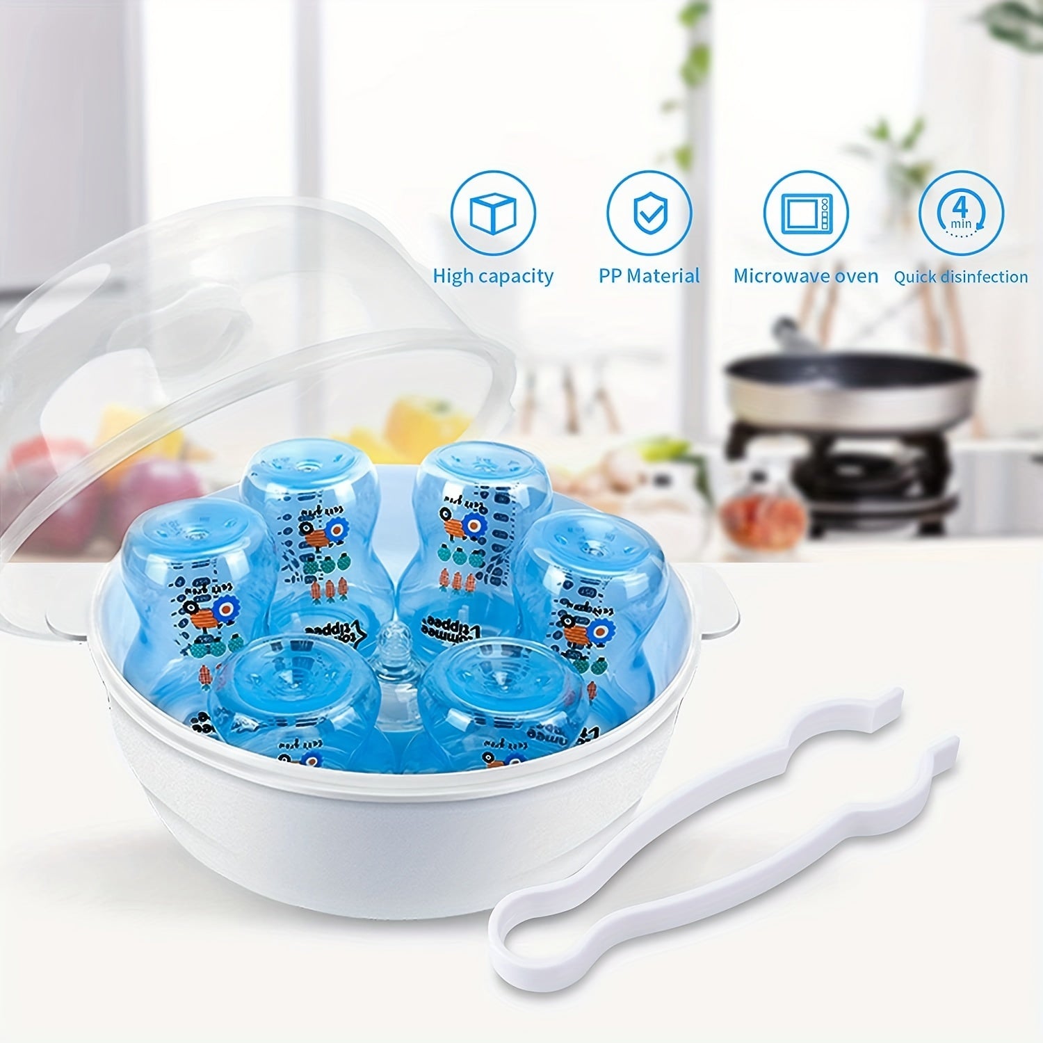 Baby Bottle Microwave Steam Sterilizer Disinfection Box