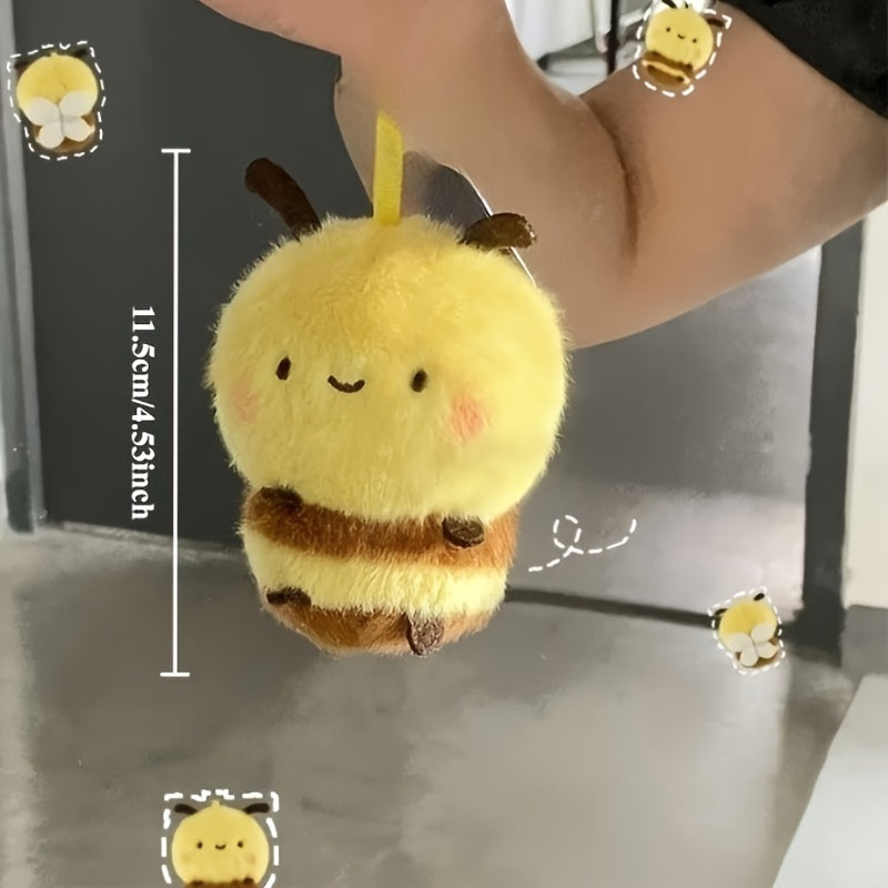 Little Bee Plush Toy Bag Charm Soft Animal Keychain Cute Gift