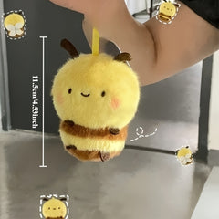 Little Bee Plush Toy Bag Charm Soft Animal Keychain Cute Gift