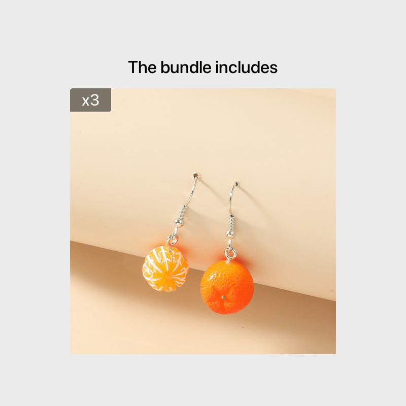 Orange Resin Earrings Peeling Fruit Style Jewelry