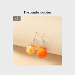 Orange Resin Earrings Peeling Fruit Style Jewelry