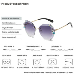Oversized Rhinestone Gradient Sunglasses UV400