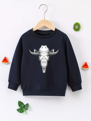 Cowboy Pattern Boys Sweatshirt Long Sleeve Pullover For Kids