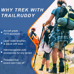 2pcs Aluminum Trekking Poles for Outdoor Activities