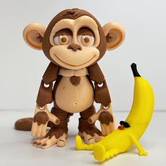 Colorful 3D Printed Monkey Statue Set for Desk Office