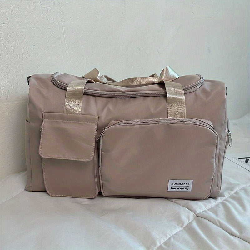 Large Capacity Weekend Bag with Side Shoe Pocket and Double Handles