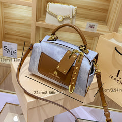Vintage Leather Handbag Top Handle Crossbody Bag