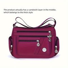 Casual Nylon Crossbody Bag Zipper Purse Shoulder Bag for Women