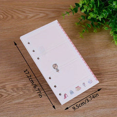 80pcs A6 Cartoon Journal Refills 6-Hole Loose Leaf Inserts Handbook Replacement