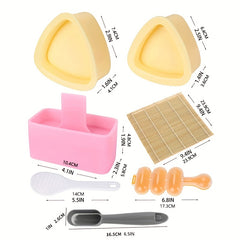 7pcs DIY Sushi Maker Set - Plastic Tool, Rice Mold, Ball Mold