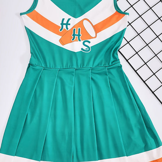 Girls Sleeveless Cheerleading Dress For Sports Performance