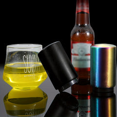 Automatic Beer Bottle Opener Push Down Stainless Steel Magnet Catching