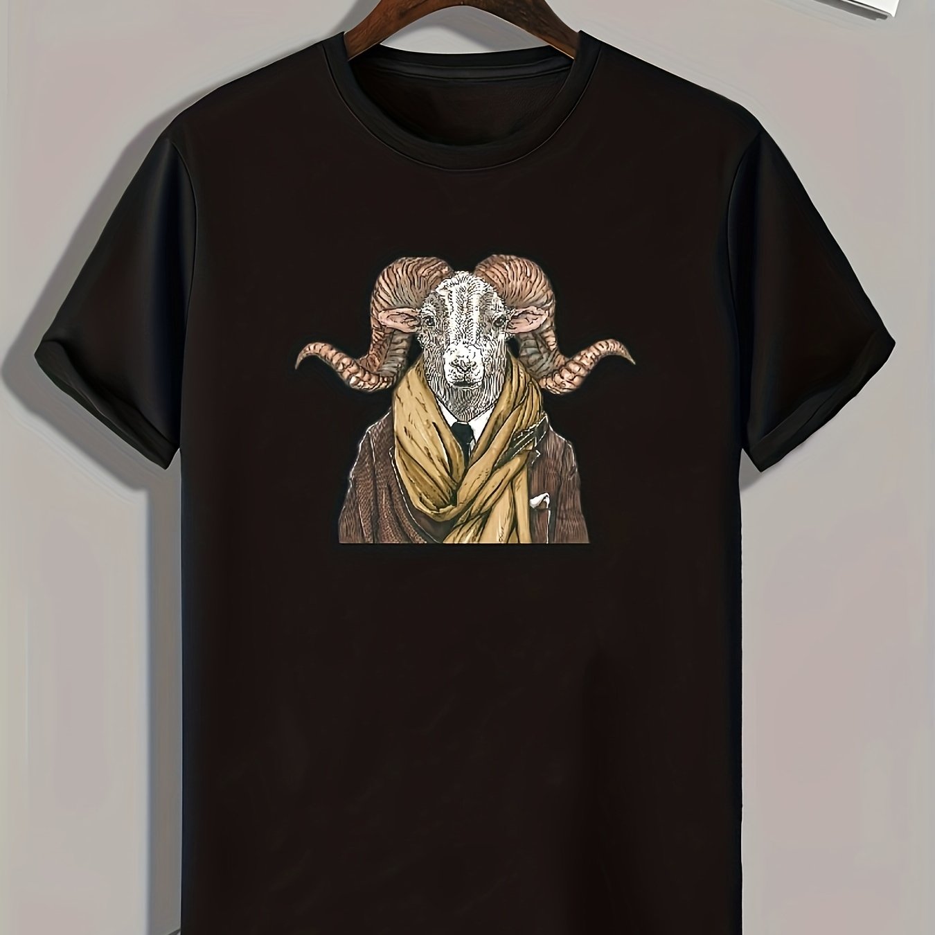 Goat Print Men's Graphic T shirt Casual Comfy Tees For Summer