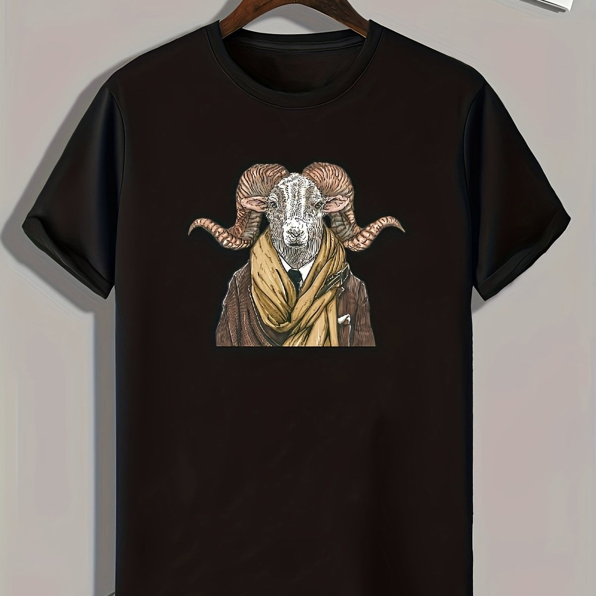Goat Print Men's Graphic T shirt Casual Comfy Tees For Summer