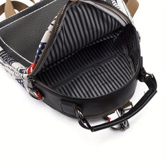 Casual Flap & Letter Pattern Backpack Travel Daypack