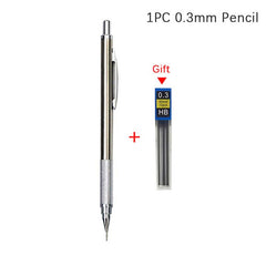 0.3mm Mechanical Pencil Set Full Metal Art Drawing Painting Office School