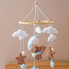 Baby Crib Cloth Mobile Coffee Bear Stars Moon Shapes Ringtone