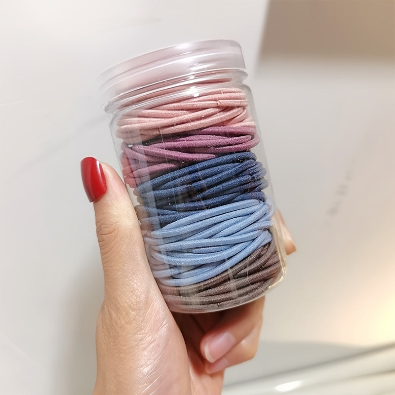 100pcs Hair Elastics Ties Stretchy Rubber Bands Ponytail Holder