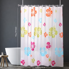 Yellow Lemon Pattern Shower Curtain With 12 Hooks