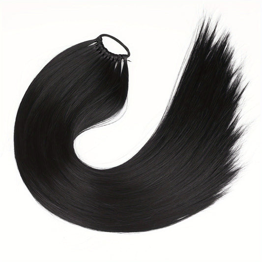 Long Straight Ponytail Extensions Synthetic Hair Extensions For Daily Use