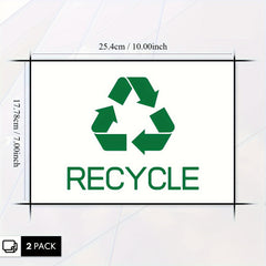 2pcs Garbage Classification Sign Stickers PVC Self-adhesive Recyclable Ide
